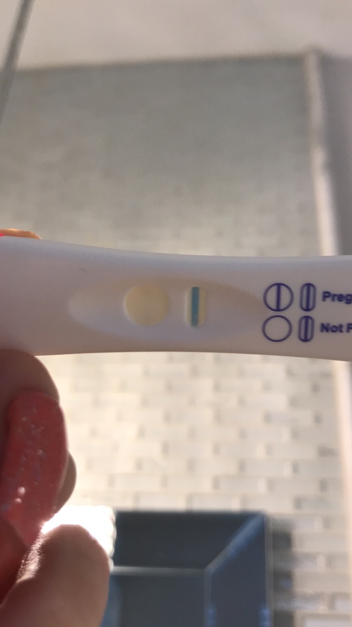 i was shaking so the picture is blurry but the line is really faint and definitely blue.