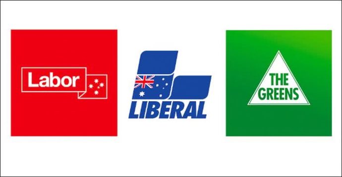 Labour and Liberal - the two major parties. Thankfully the Greens are only a minor one.