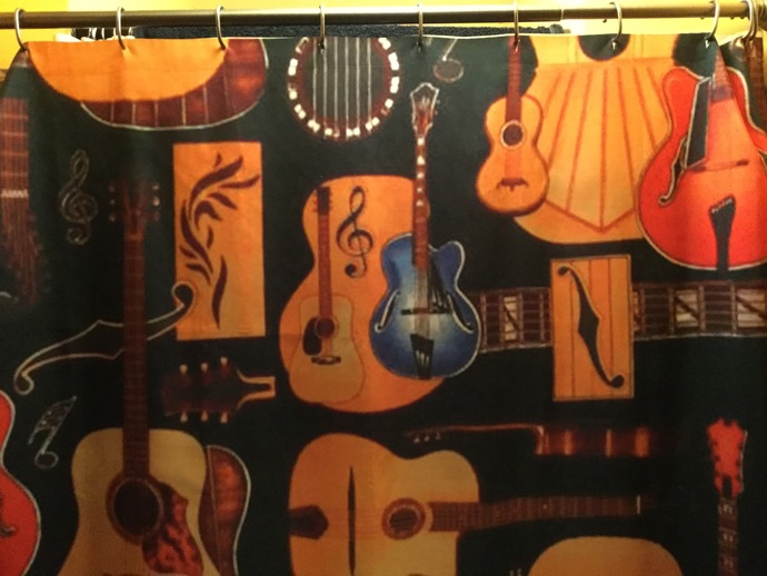 My guitar decorated shower curtain