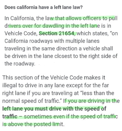 Do speeders own the left lane?