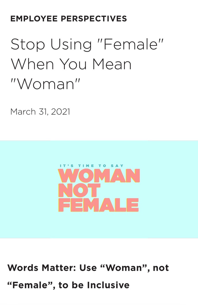 Thoughts On Women Getting Offended/Not Liking When Men Call Them Females?
