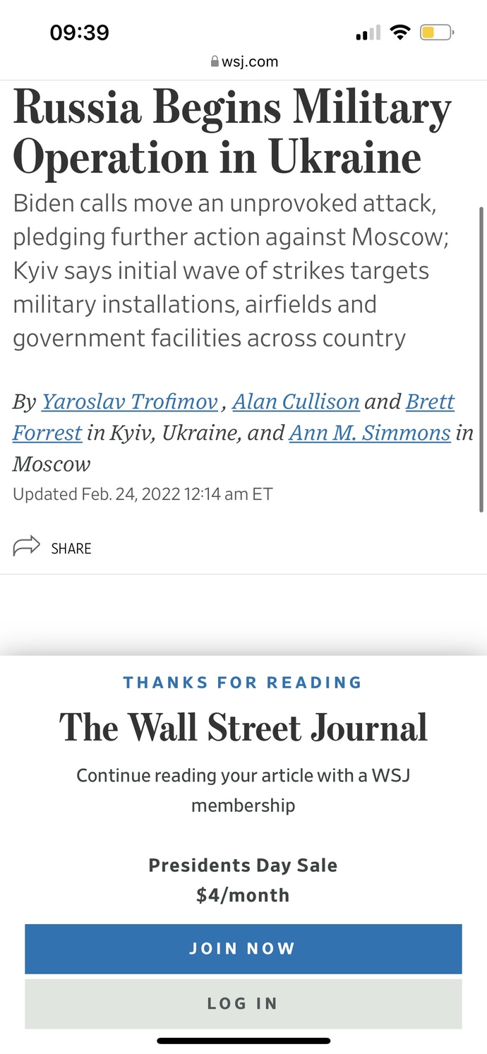 What are your thoughts on Russia’s recent attack on Kyiv, Ukraine?