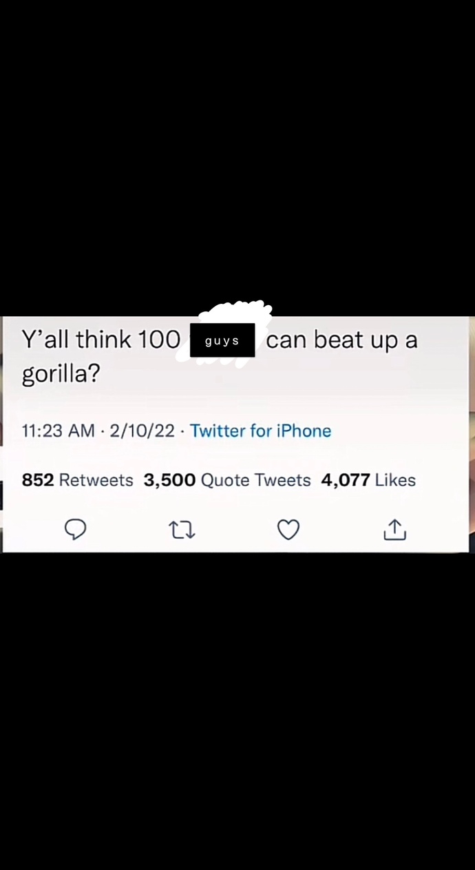 Could 100 men defeat a gorilla?