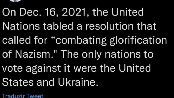 Did you know that USA and Ukraine were the only two nations to vote against combating glorification of Nazism?