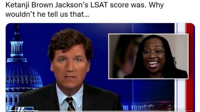 Using this logic, can we ask Tucker if he got his degree from Trump University or a box of Crackerjack?