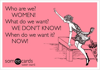 Which of the Survey choices do you think is most applicable to the way a woman thinks?