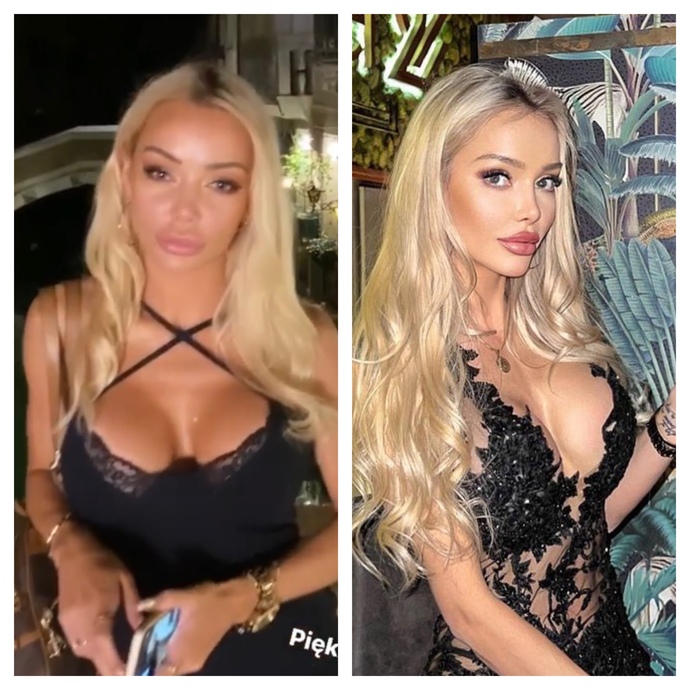 Do you think she looks prettier in real (left ) or with photoshop (right)?