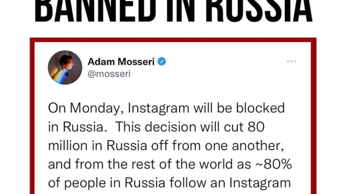 Russia To Ban Instagram On Monday. Do You Think That This Is A Smart Move Or Dumb Move?