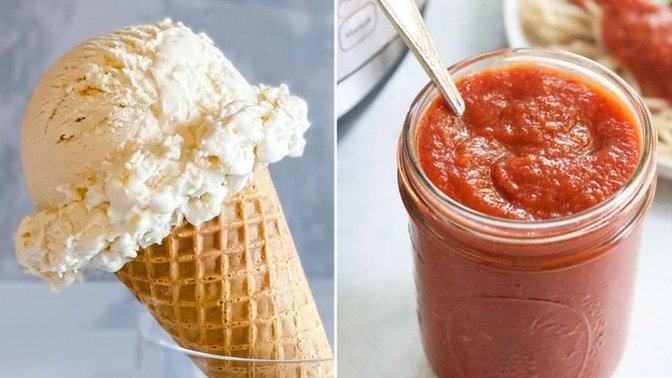 Taste Test: ice cream with pasta sauce?