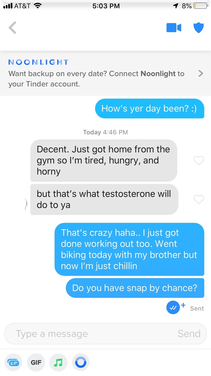 Based off this conversation do you think he’s just here for nudes?