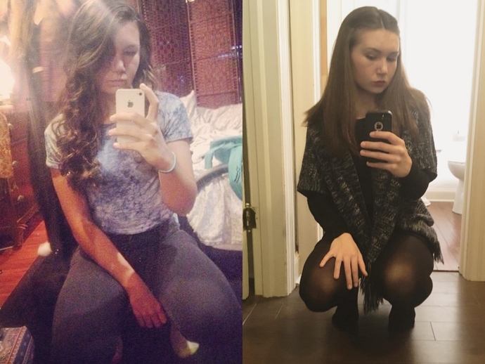 Right pic when I was 15/16 and left pic is now. If anything I may have went in reverse lol. 