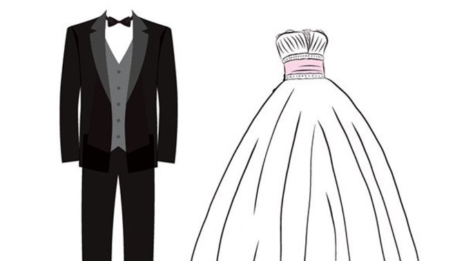 Do you ever wonder why wedding dresses are bought, but wedding tuxes are rented?