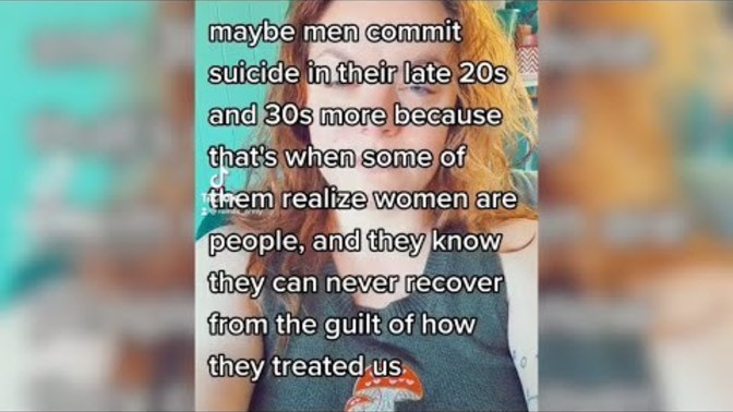 Do you think men who commit suicide do it because they feel guilty about misogyny?