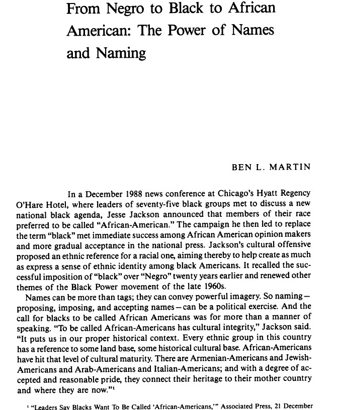 Why do people call black people in the US African American?