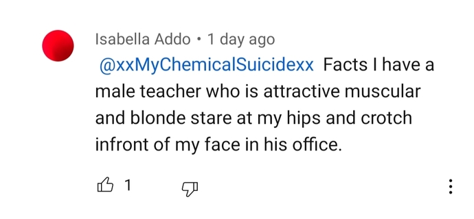 Does this comment imply that she is feeling sexually harassed?
