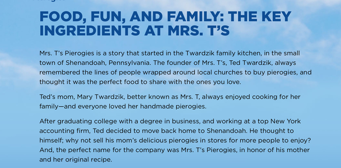 Have You Ever Had Mrs. T’s Pierogies?