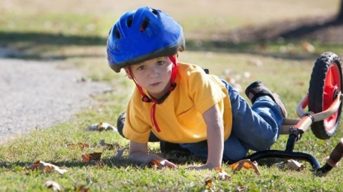 Do you find children falling off of their bicycles funny?