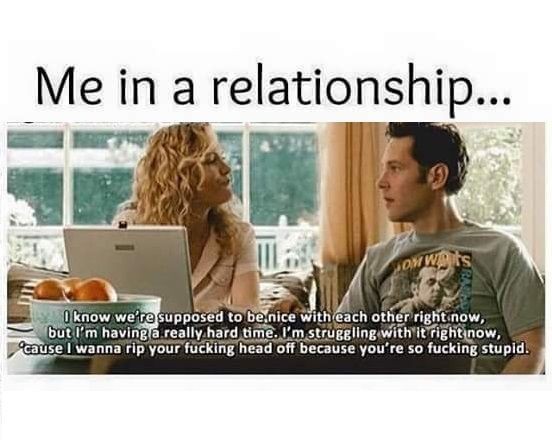 What notion do you have about being in a relationship?