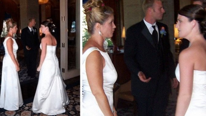 What would you do if someone showed up at your wedding wearing something that clearly looked like a wedding dress?