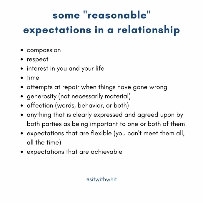 What are your expectations in a relationship?