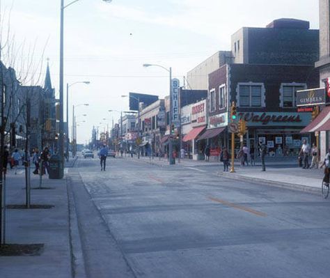 Mitchell Street Mid 1970s, you just see the Gimbels sign, Walgreens