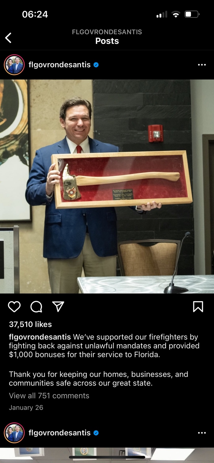 How do you feel about Florida Governor Ron Desantis?