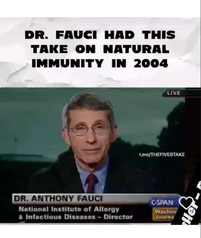 How did natural immunity go from being the best vaccination in 2004 to not being much of a vaccination at all in 2020, 2021 and 2022?