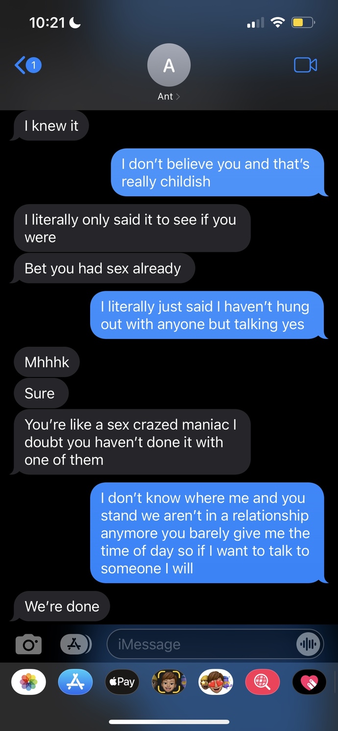 Does my ex have a right to act like a jealous lunatic that I’m talking to other guys?