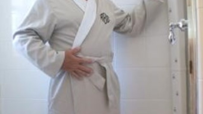 Do you dry yourself after or before you get out of the shower?