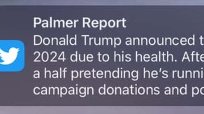 So Trump’s not running because of “health issues”?