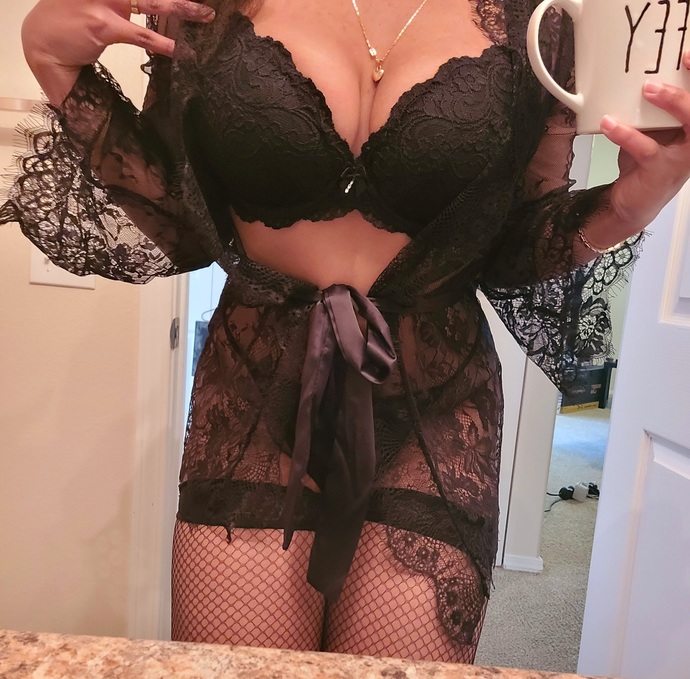 Do You Like This Black-Lace Teddy Set With The Matching Thigh-Highs?