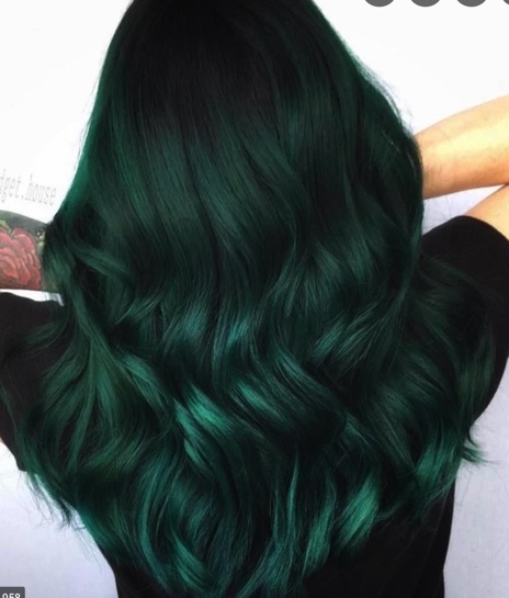 Dark green hair?