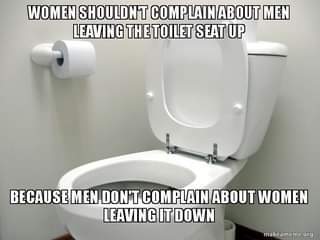 Yes, we all hear about men not putting the seat down, what Id like to know, is why dont women put the seat up?