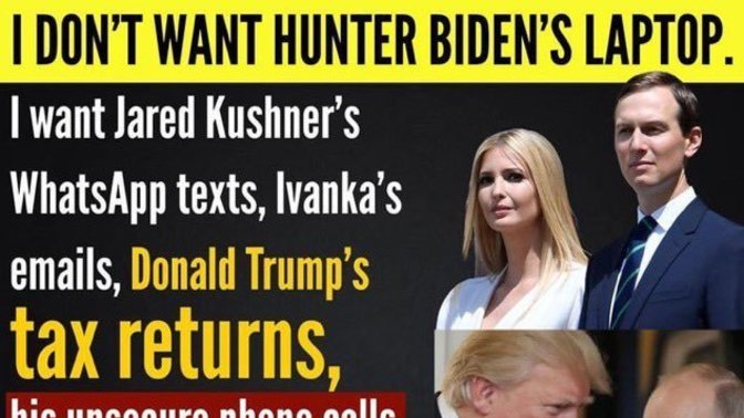 Why do people think just because Trump's kids are corrupt, it excuses Hunter being corrupt?