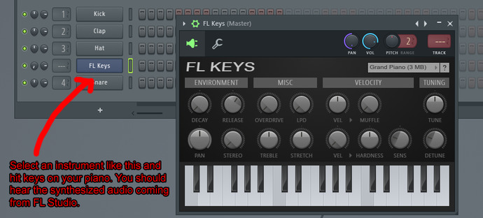 How to cancel out external voice in FL studio and allow my keyboard sound?