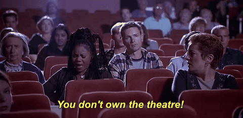 Do you sit quietly during the movie or do you like to chat in between?