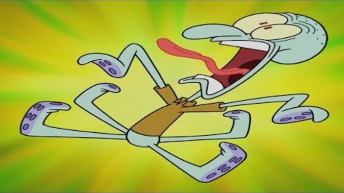 Would you agree that Squidward Tentacles has one of the most hilarious screams among cartoon characters?