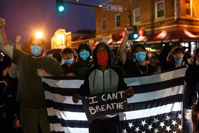 Antifa members gather for Biden rally