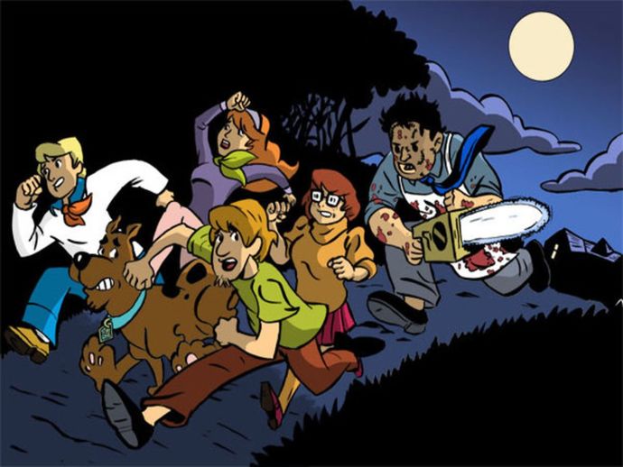If Scooby Doo were to get a darker-toned adult-oriented crossover film with masked slasher horror movie characters, would you watch it?