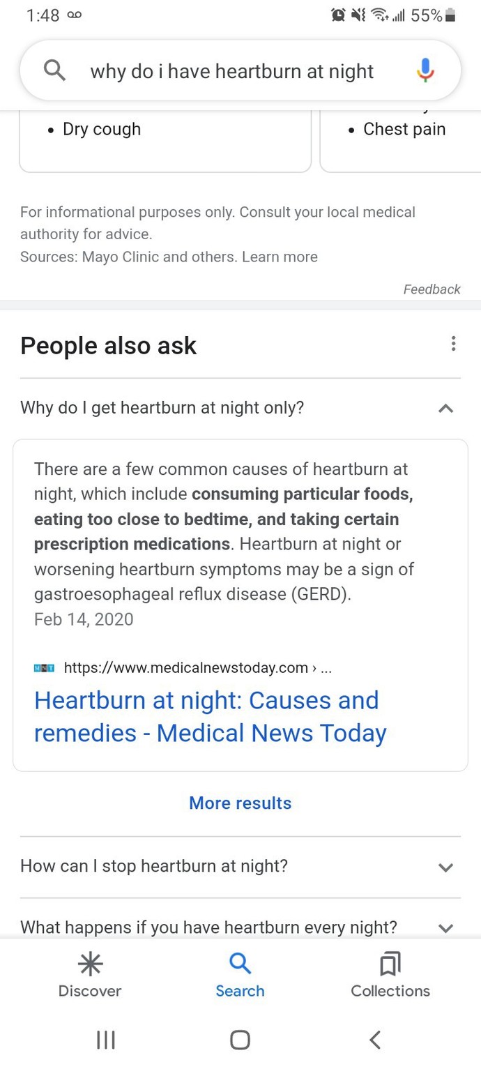 Why am I experiencing heartburn at night?