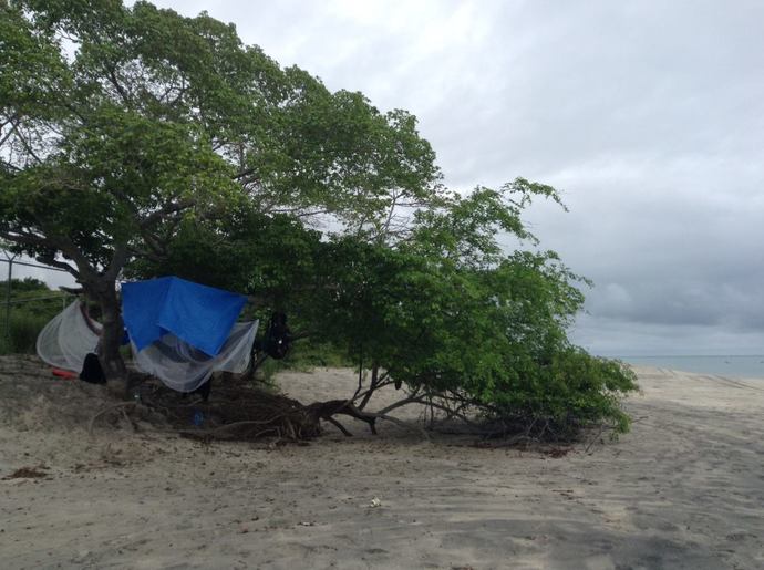 on a beach in Panama
