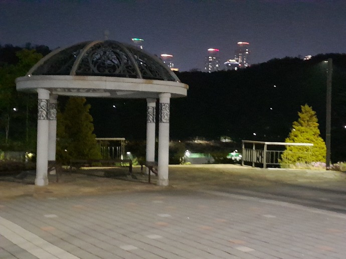 Gazebo Overlooking The Mountain and City