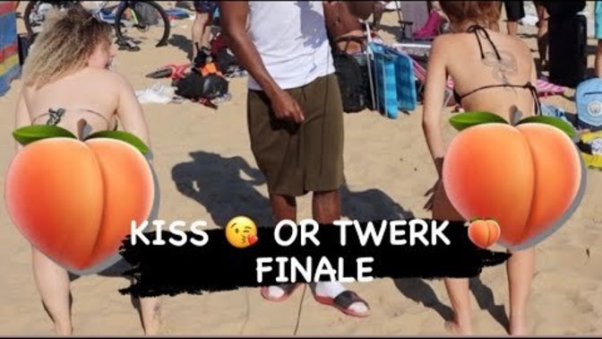 Kiss or twerk YouTube video set Bournemouth England uk beach which girl did good? and why and how did the last girl from Greek be?