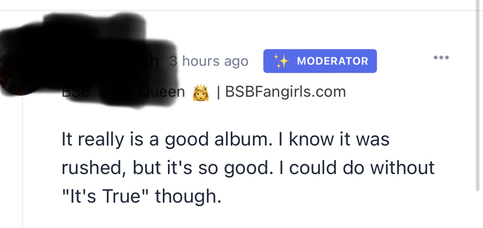 Is this person on an internet fan club giving me a hard time?