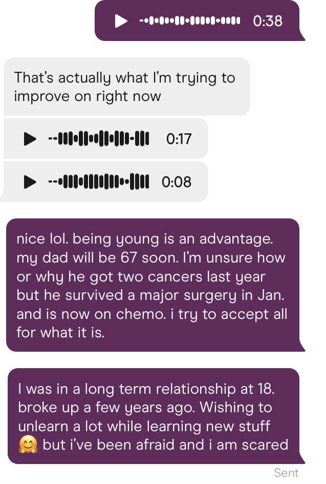 Talking to a guy I actually like and feel comfortable to open up with, but did I say something off to scare him away since he didn’t respond in a day?
