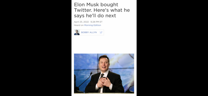 What do you think of Elon Musk actually buying Twitter? What does this mean for free speech?