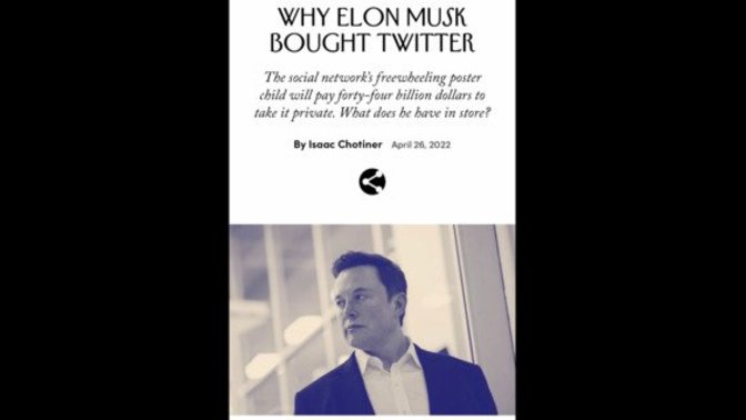 What do you think of Elon Musk actually buying Twitter? What does this mean for free speech?