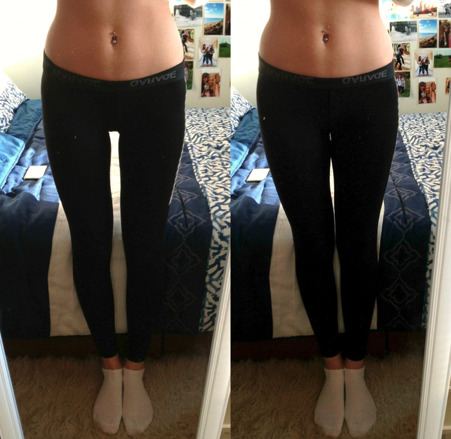 Same gal, maybe 30 seconds apart, just turning her hips in or out!