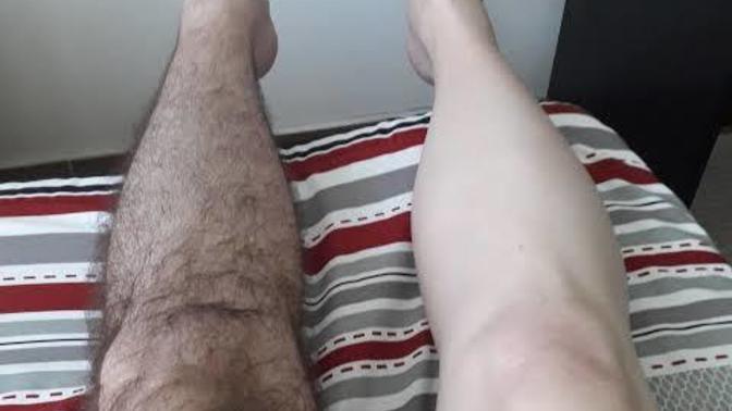Natural more than average hairy legs or hair removed on men?