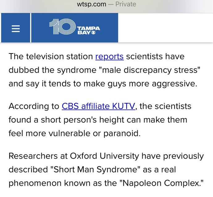 Do you believe it’s true short man syndrome is real?